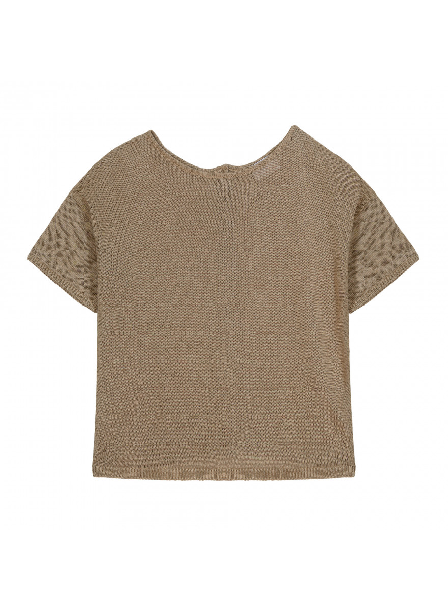 Linen Button Back T-Shirt - Tilla