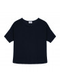 T-shirt ample manches coudes en lin flammé - Taslim 7640 marine - 05 Bleu marine