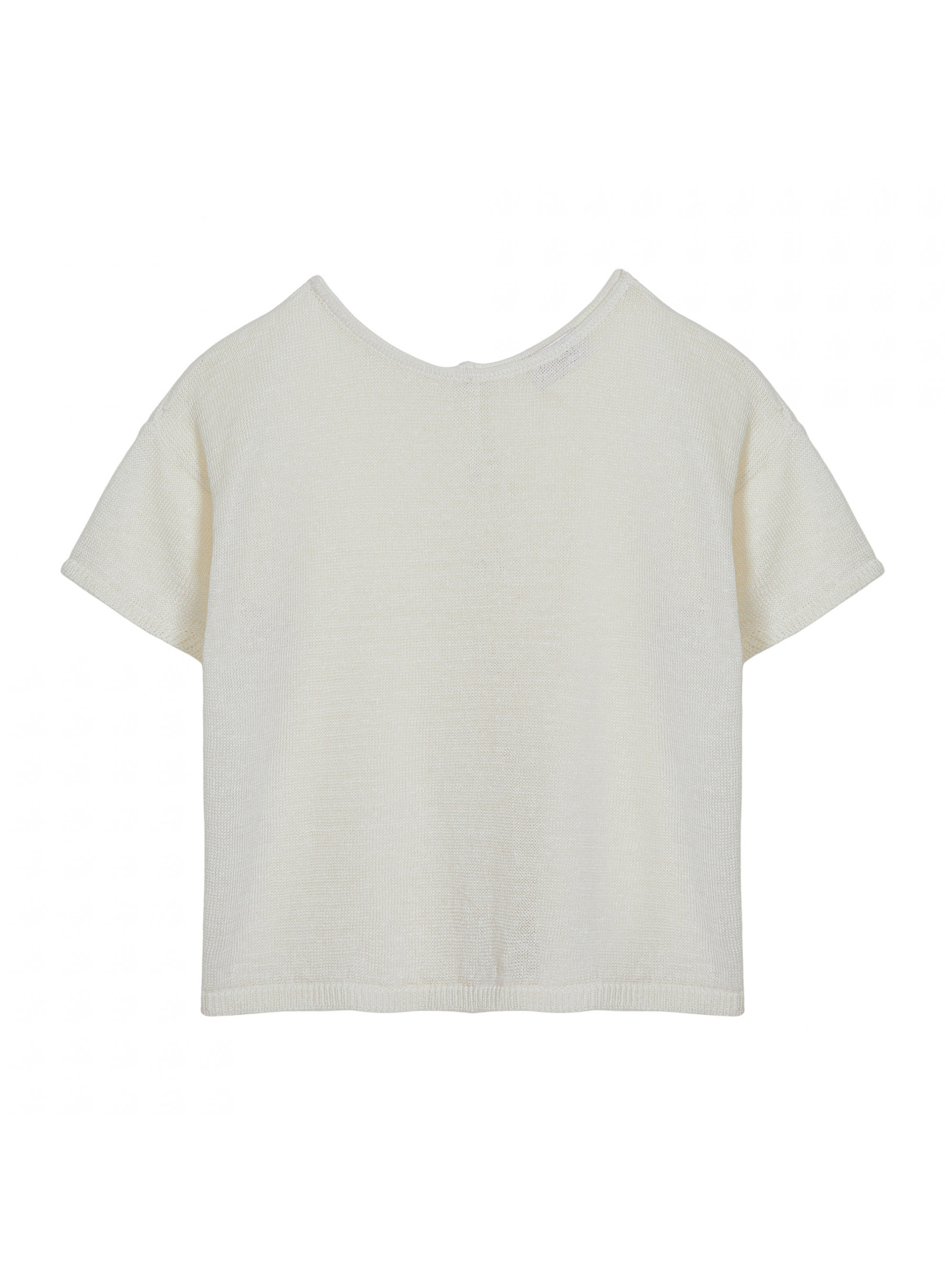 T-shirt boutonné à l'arrière en lin - Tilla 7601 ecru - 82 Ecru