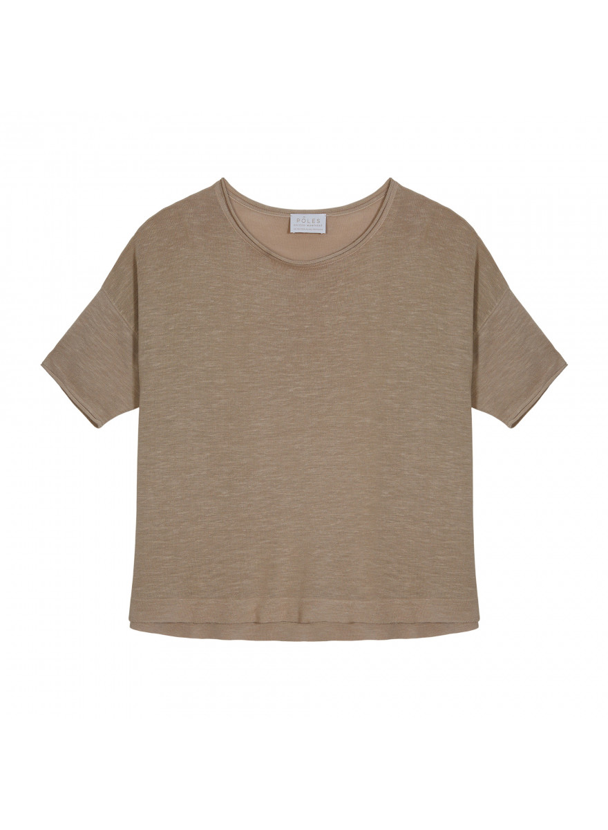Flamed linen full sleeve elbow t-shirt - Taslim