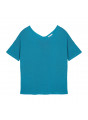 Flamed linen button back t-shirt - Tally