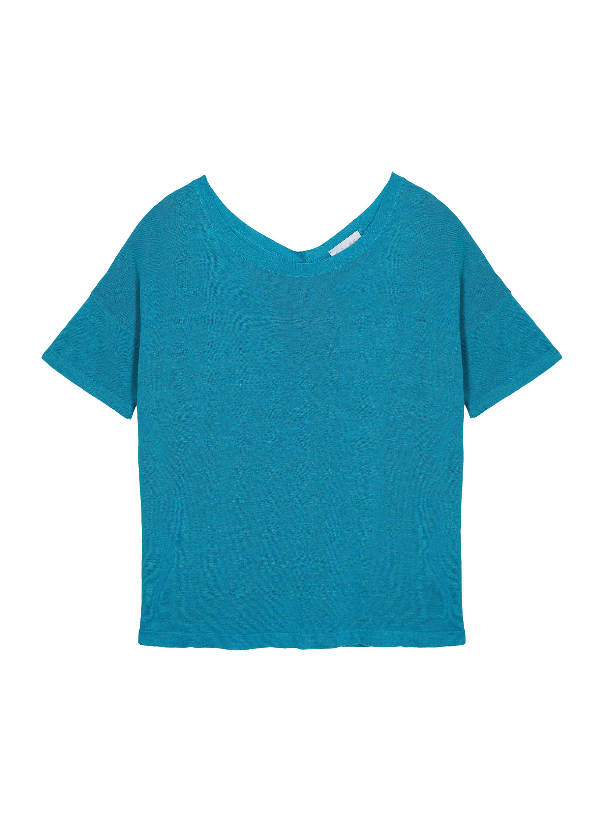 Flamed linen button back t-shirt - Tally
