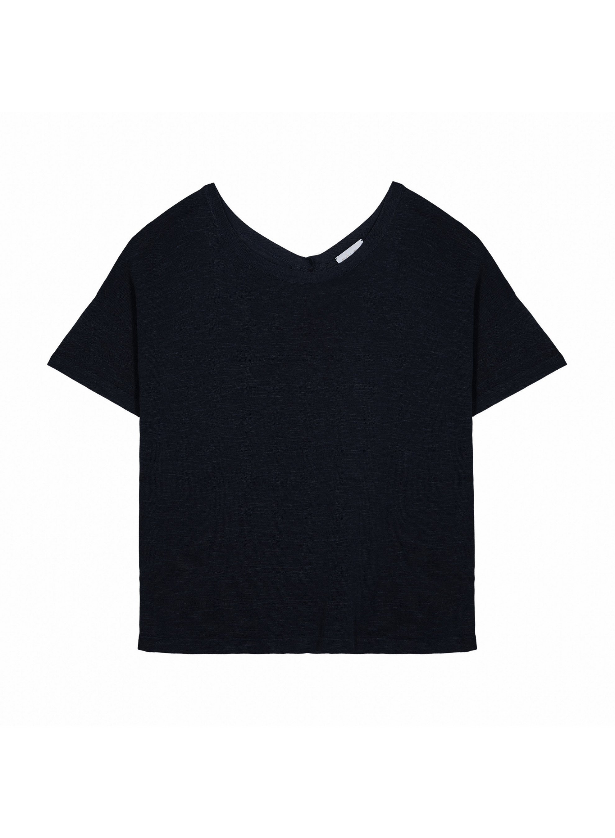 Flamed linen button back t-shirt - Tally