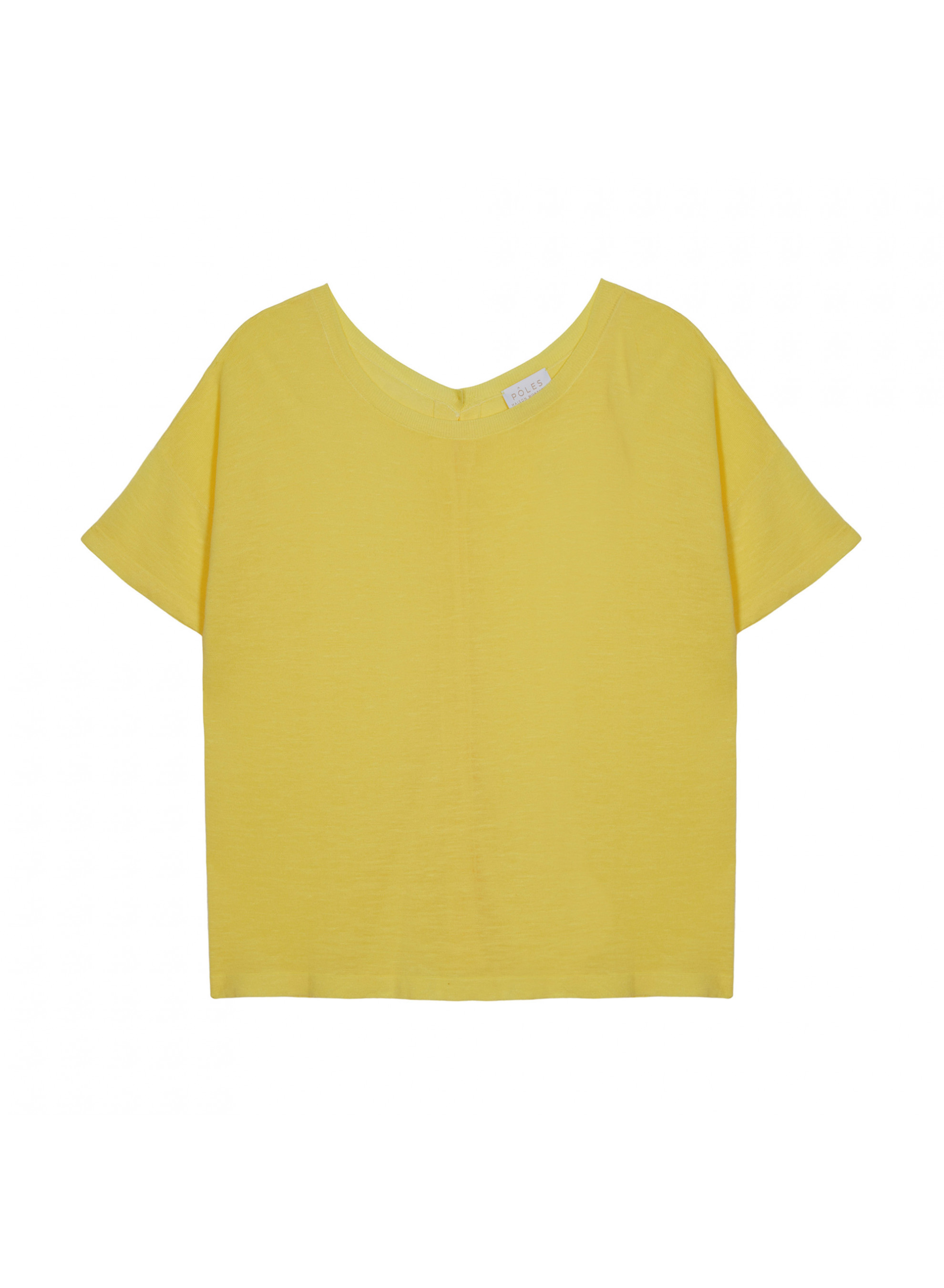 Flamed linen button back t-shirt - Tally