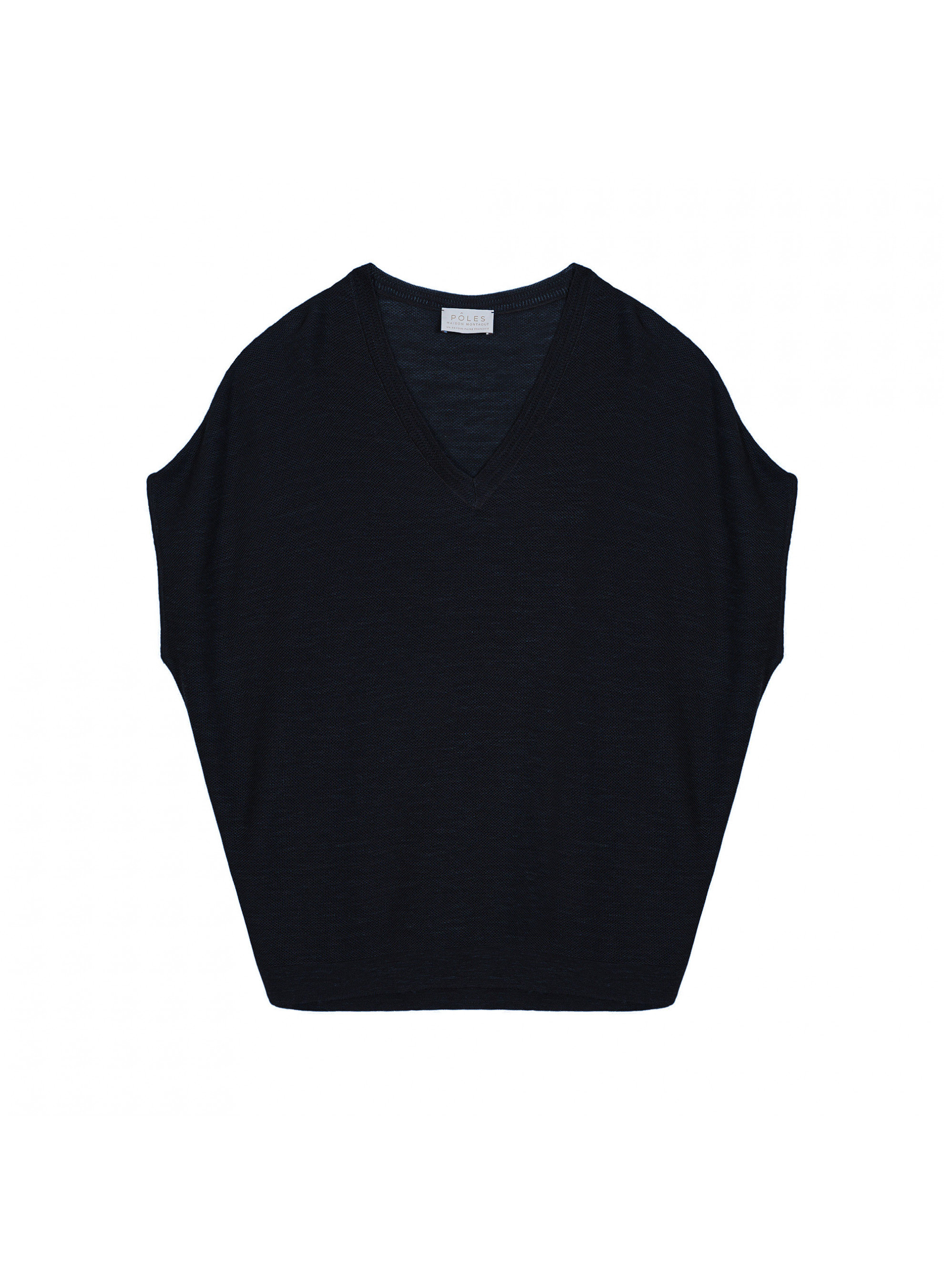 T-shirt manche chauve-souris en lin flammé - Tarra 7640 marine - 05 Bleu marine