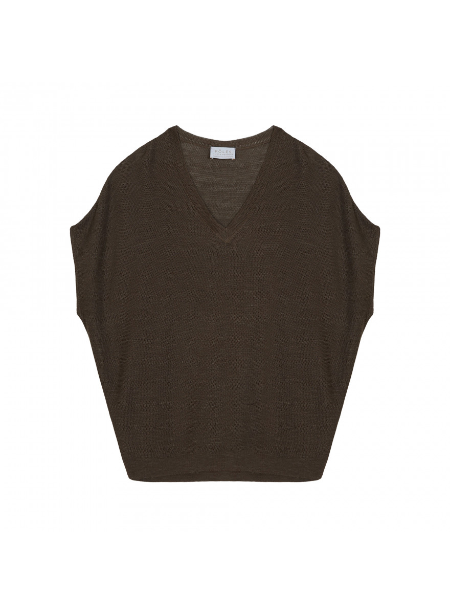 Flamed linen batwing T-shirt - Tarra