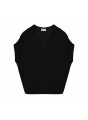 T-shirt manche chauve-souris en lin flammé - Tarra 7610 noir - 01 Noir