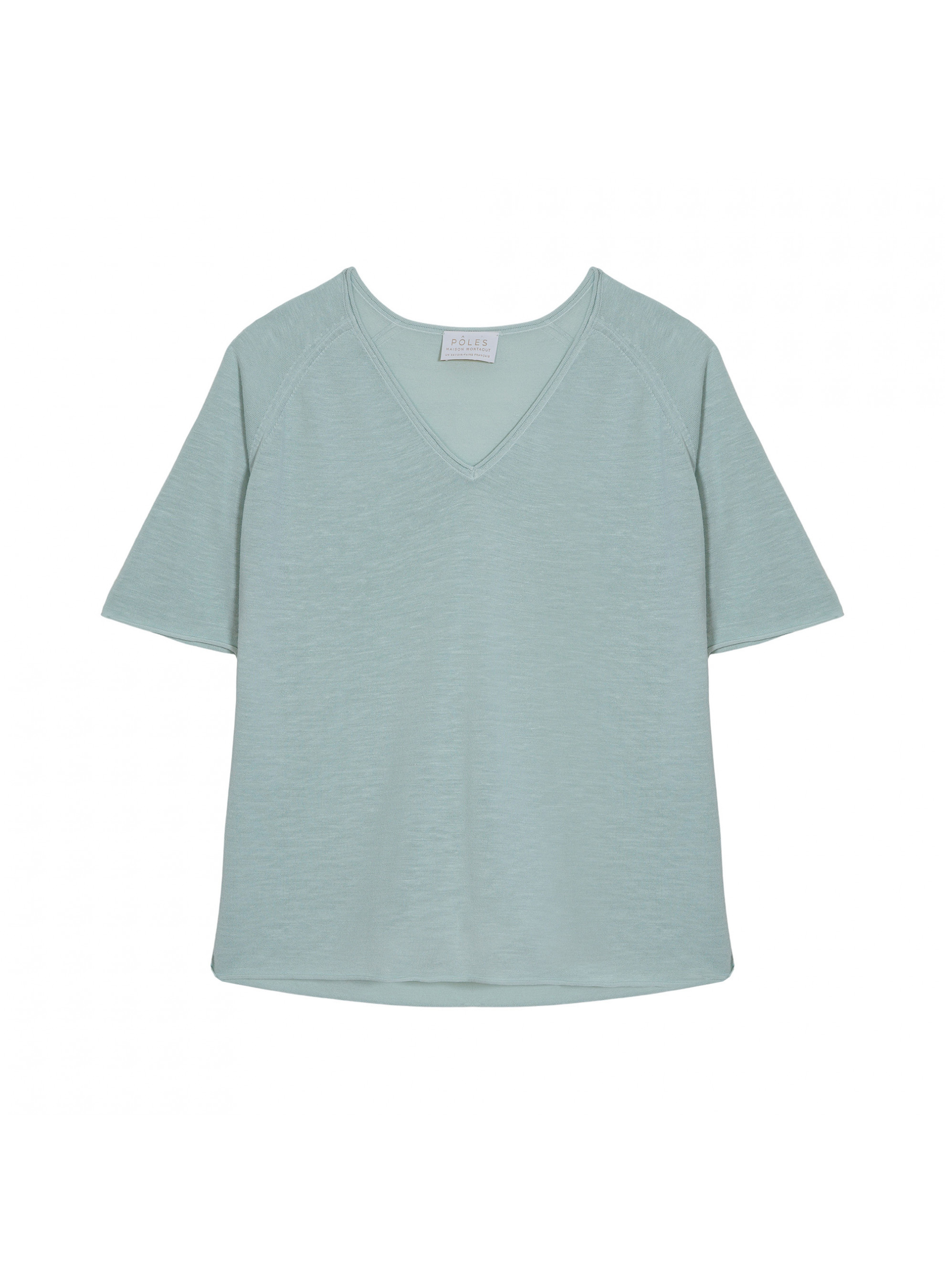 Flamed linen elbow sleeve t-shirt - Bonbon