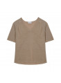 Flamed linen elbow sleeve t-shirt - Bonbon