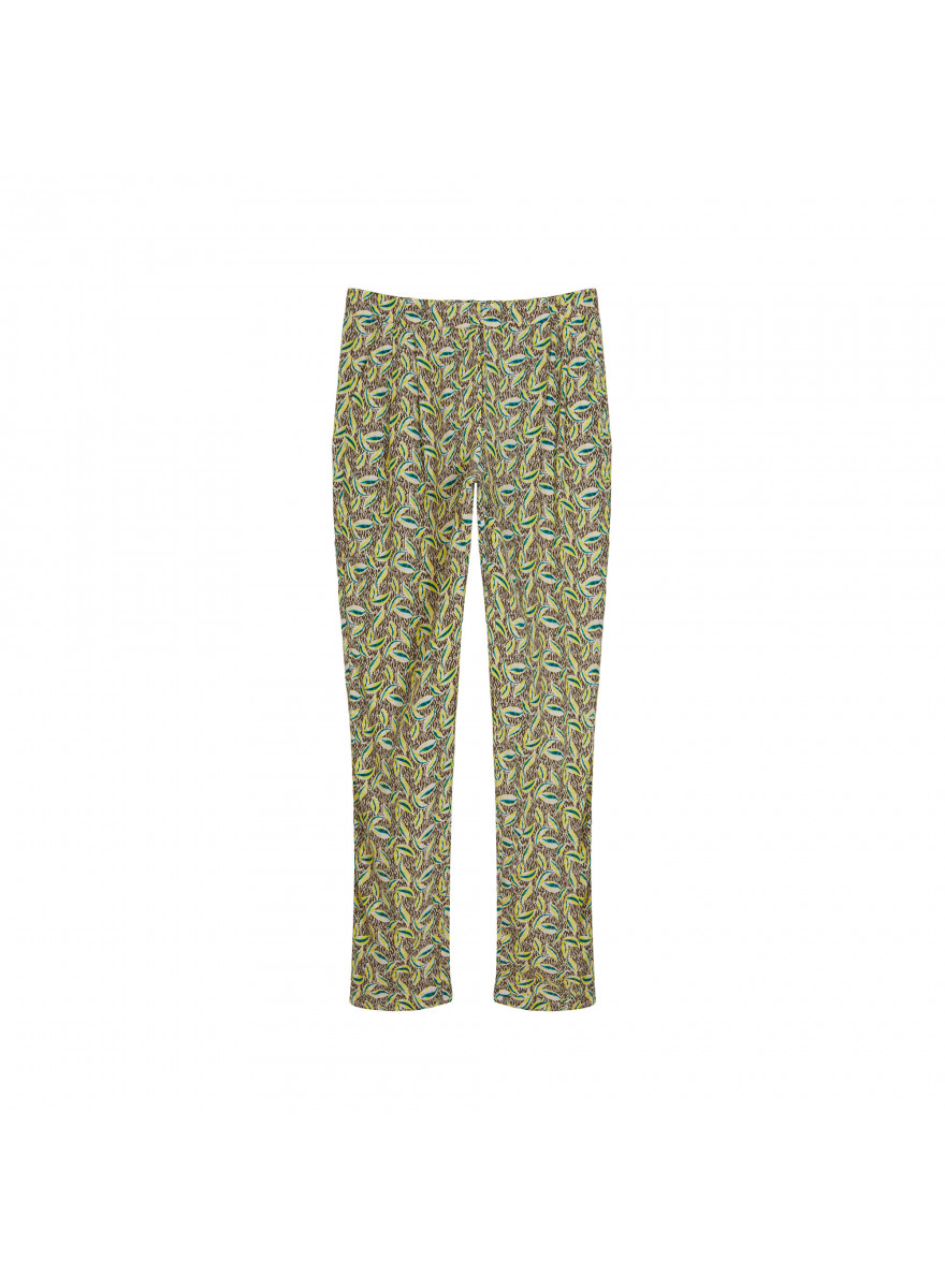 Patterned trousers in viscose warp and weft - Septime