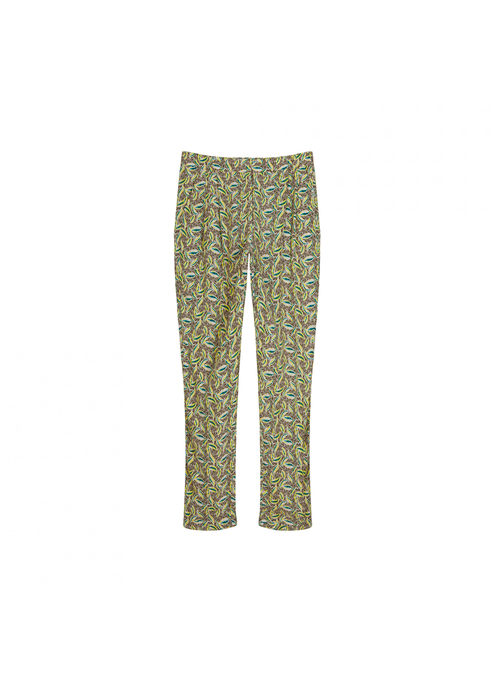 Pantalon à motifs en chaine et trame viscose - Septime 7723 kaki - 83 Kaki
