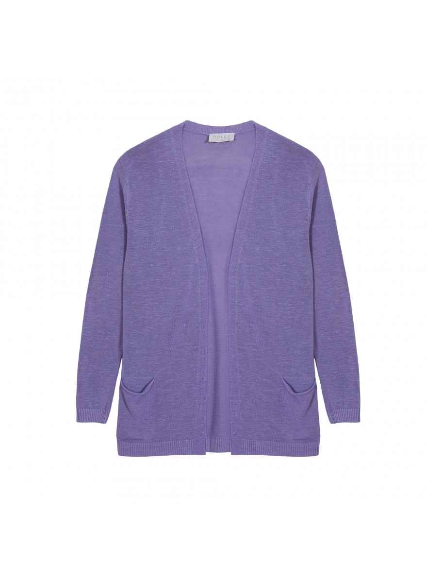 Long vest with pockets in flamed linen - Tabata