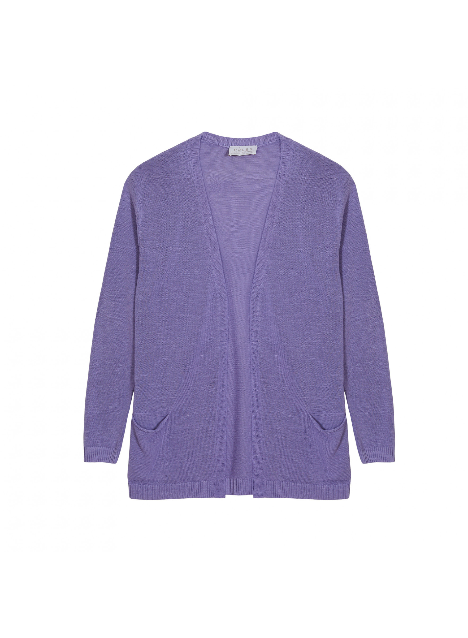 Gilet long avec poches en lin flammé - Tabata 7690 lavande - 16 Violet clair