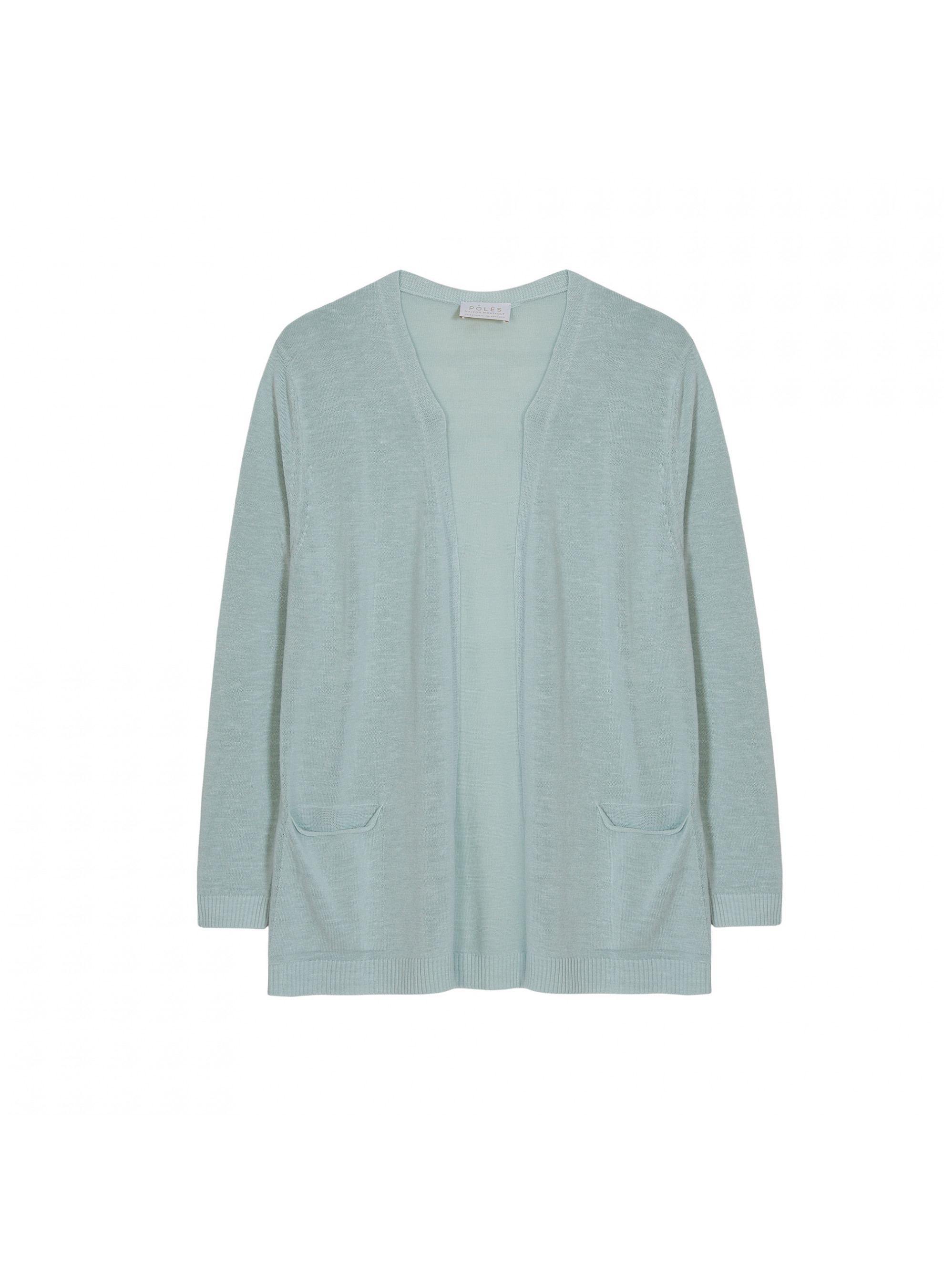 Long vest with pockets in flamed linen - Tabata