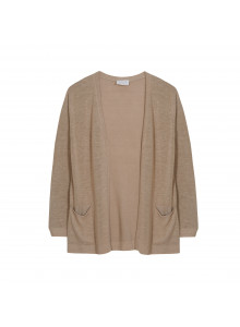 Long vest with pockets in flamed linen - Tabata