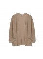 Long vest with pockets in flamed linen - Tabata