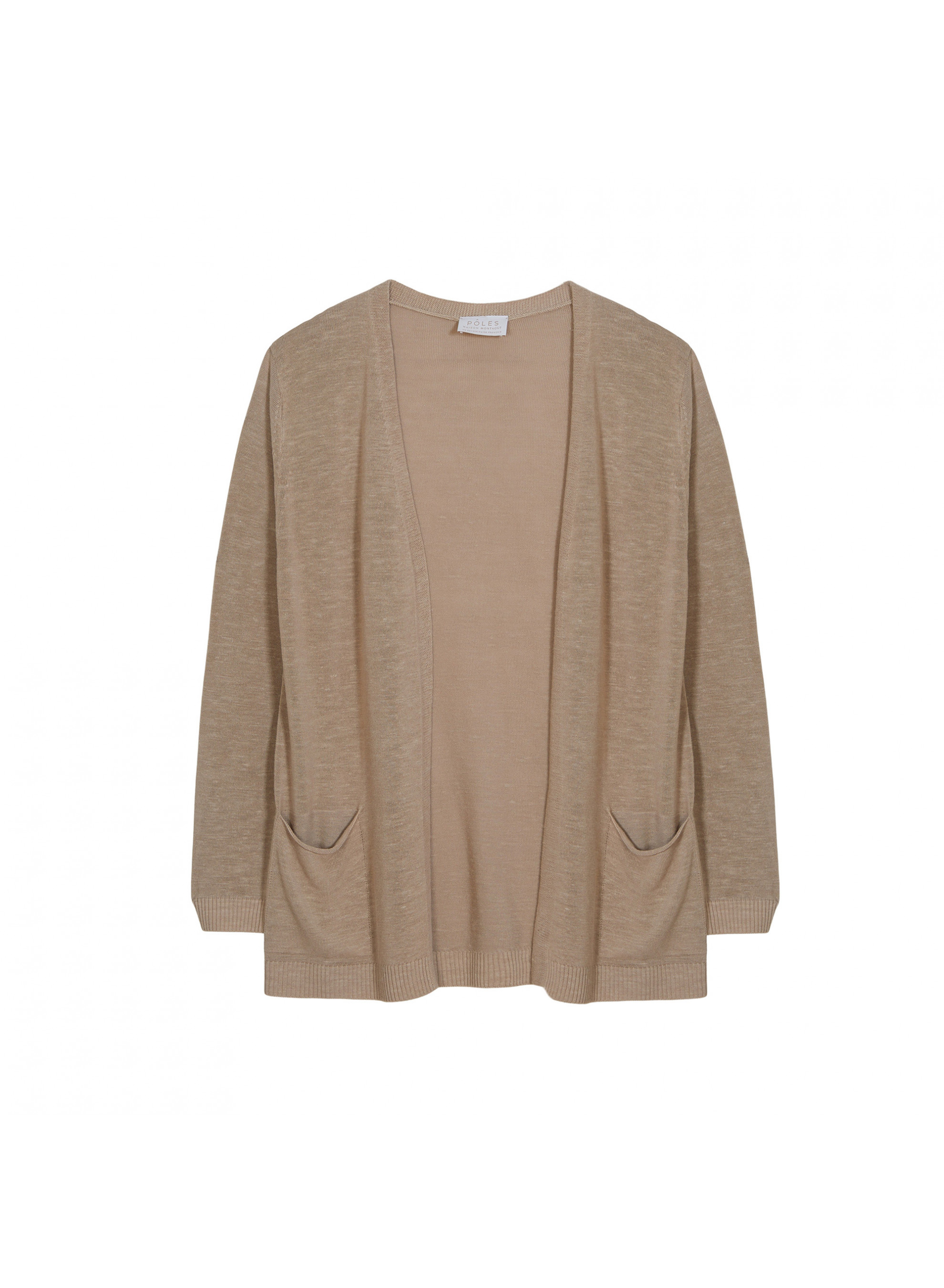 Long vest with pockets in flamed linen - Tabata