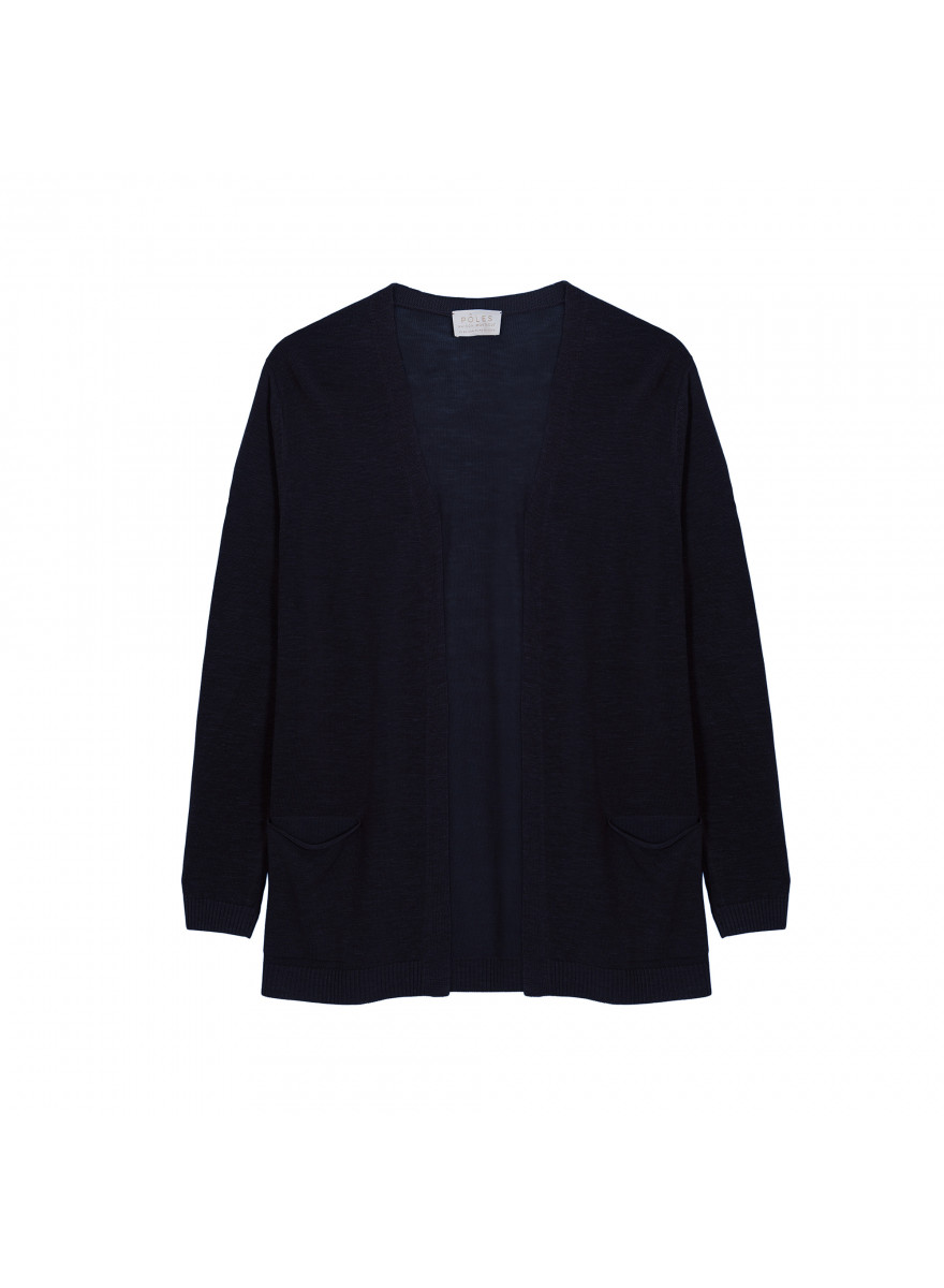 Gilet long avec poches en lin flammé - Tabata