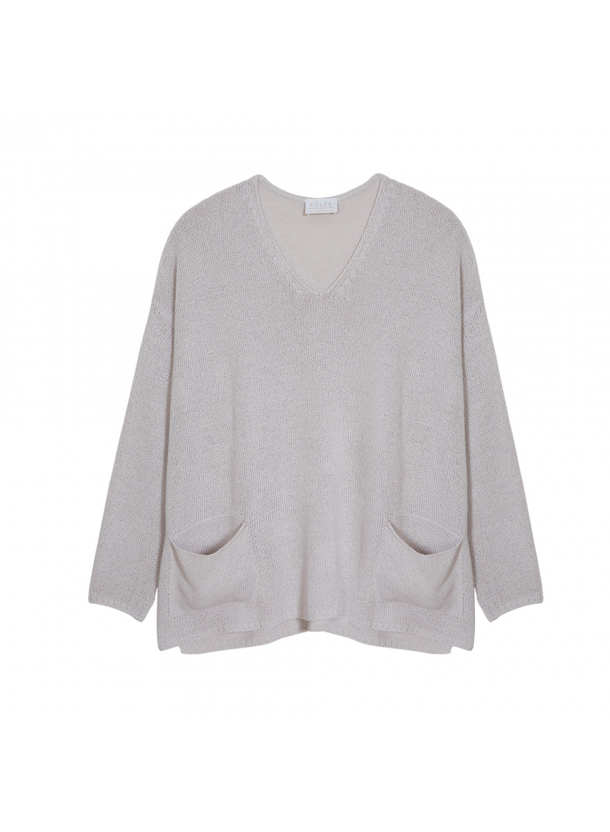 Oversized V-neck sweater in corallo - Telma