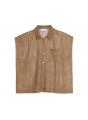 Chemisier manches courtes effet irrisé - Stacy 7620 raphia - 14 Beige foncé