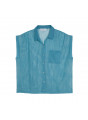 Short-sleeved blouse with iridescent effect - Stacy