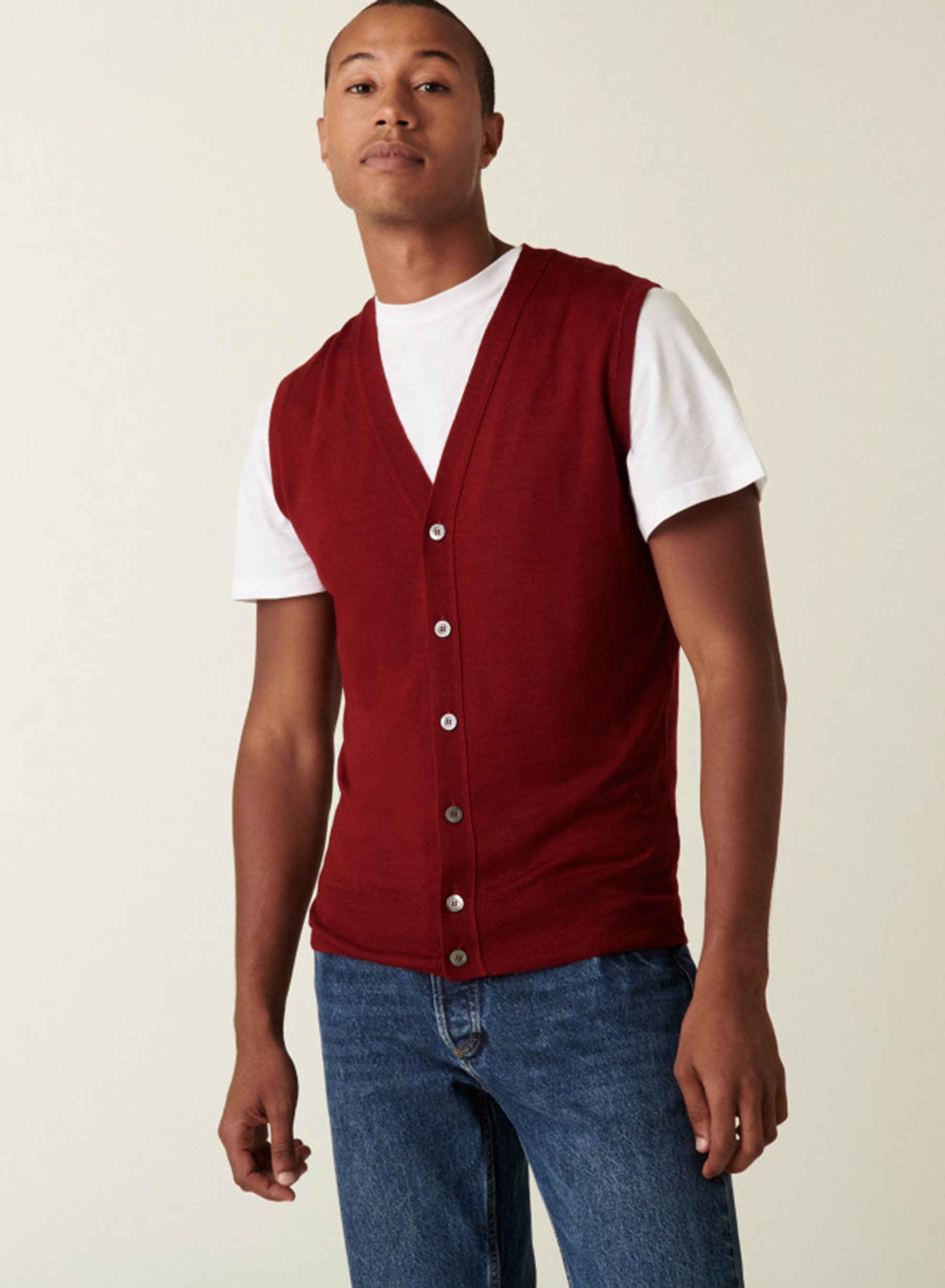Gilet sans manches avec logo en laine mérinos - Ernardo 7410 noir - 01 Noir