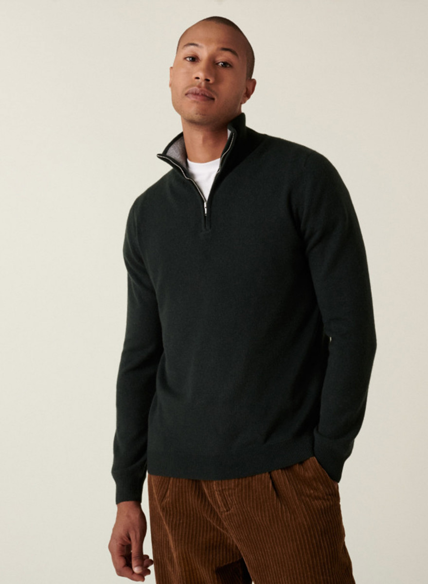 Cashmere sweater with trucker collar - Emile