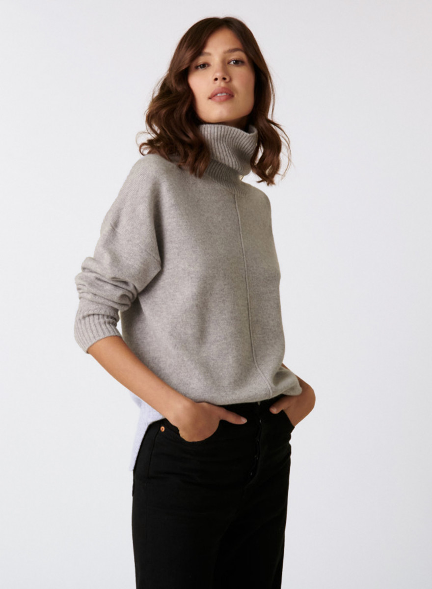 Turtleneck sweater with cashmere slits - Adena