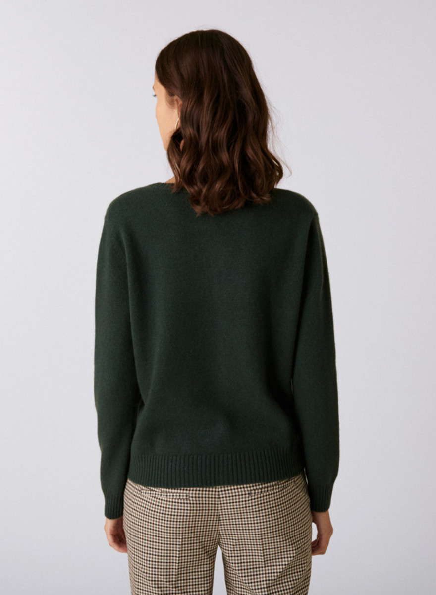 Round neck cashmere cardigan with buttoned - Adelys