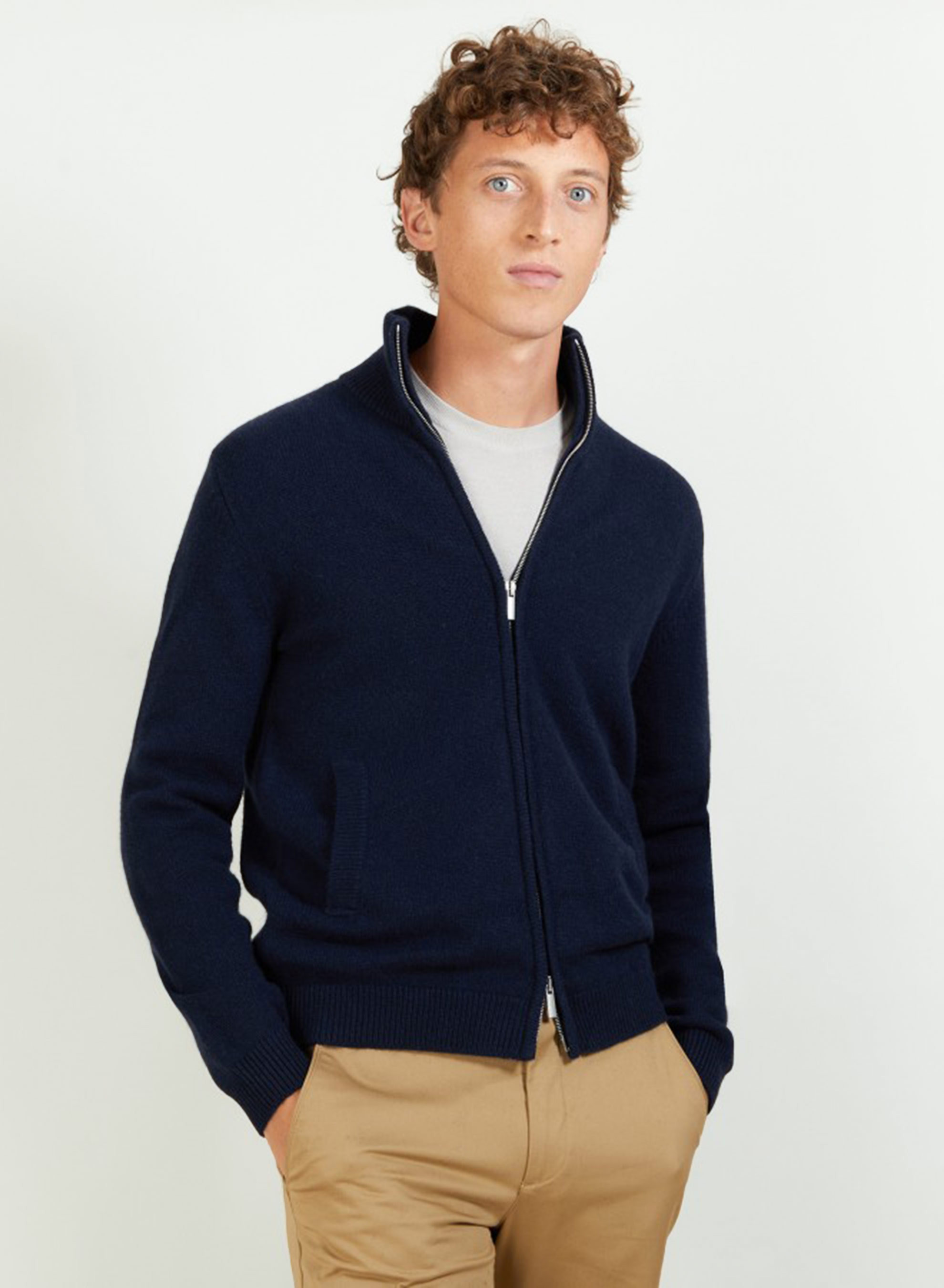 Veste zippée en cachemire 4 fils - Balthazar