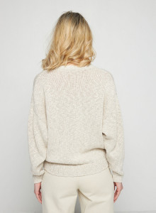 Cotton and linen V-neck cardigan - Thais