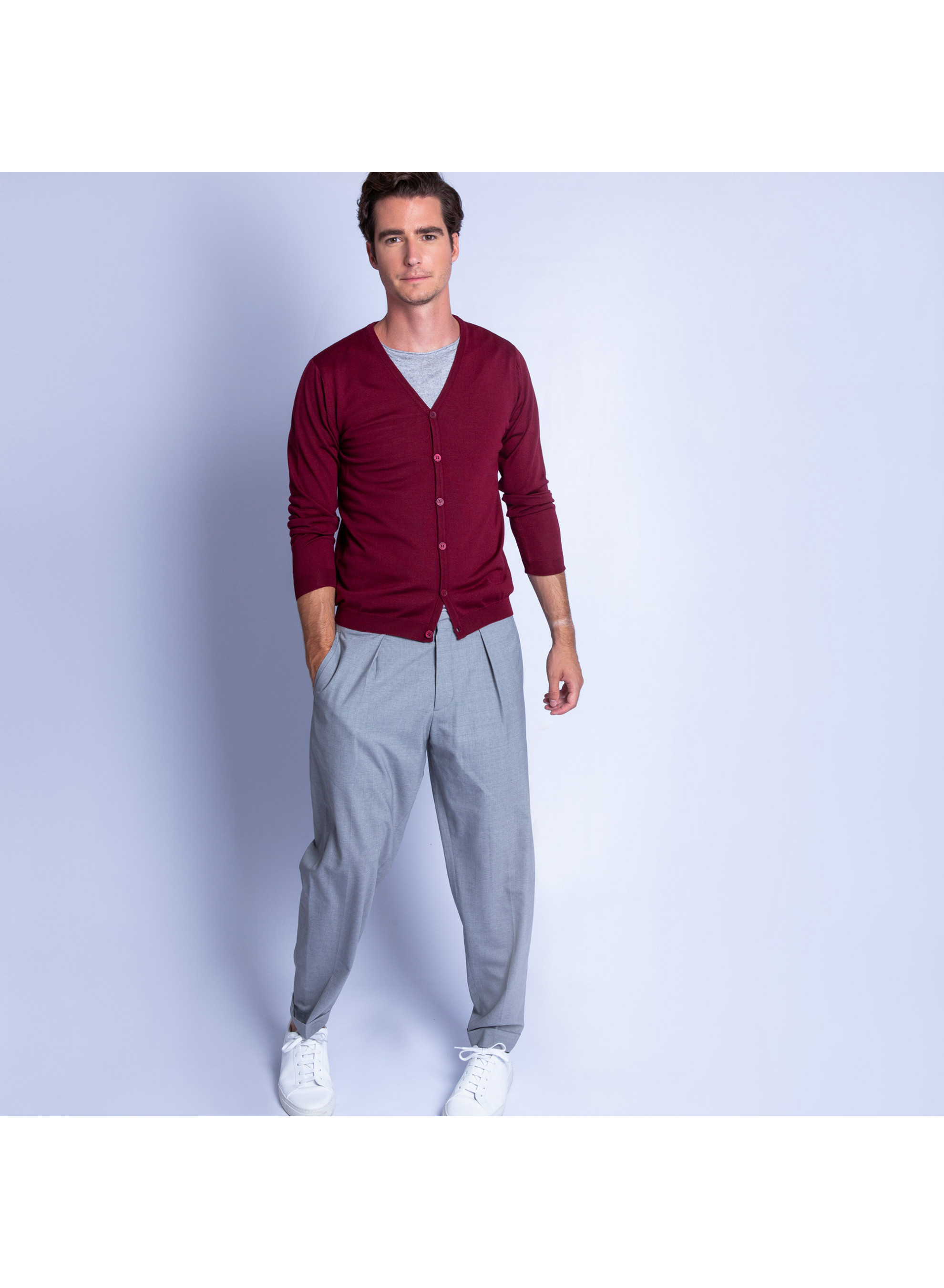 Gilet en laine mérinos Falco 6343 imperial - 52 Rouge