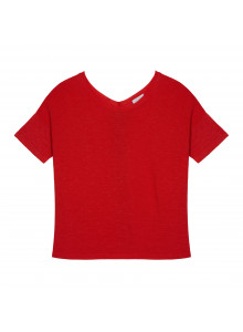 Flamed linen button back t-shirt - Tally