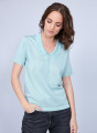 Polo en Fil Lumière manches 3/4 - Mélissa 8022 Opaline-23 Vert clair