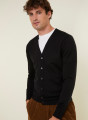 Gilet boutonné avec logo en laine mérinos - Etienne 7810 noir - 01 Noir