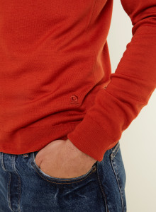 Zipped vest with logo in merino wool - Estian