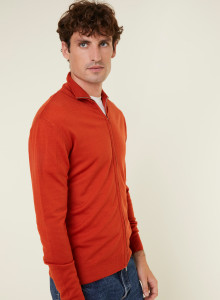 Zipped vest with logo in merino wool - Estian