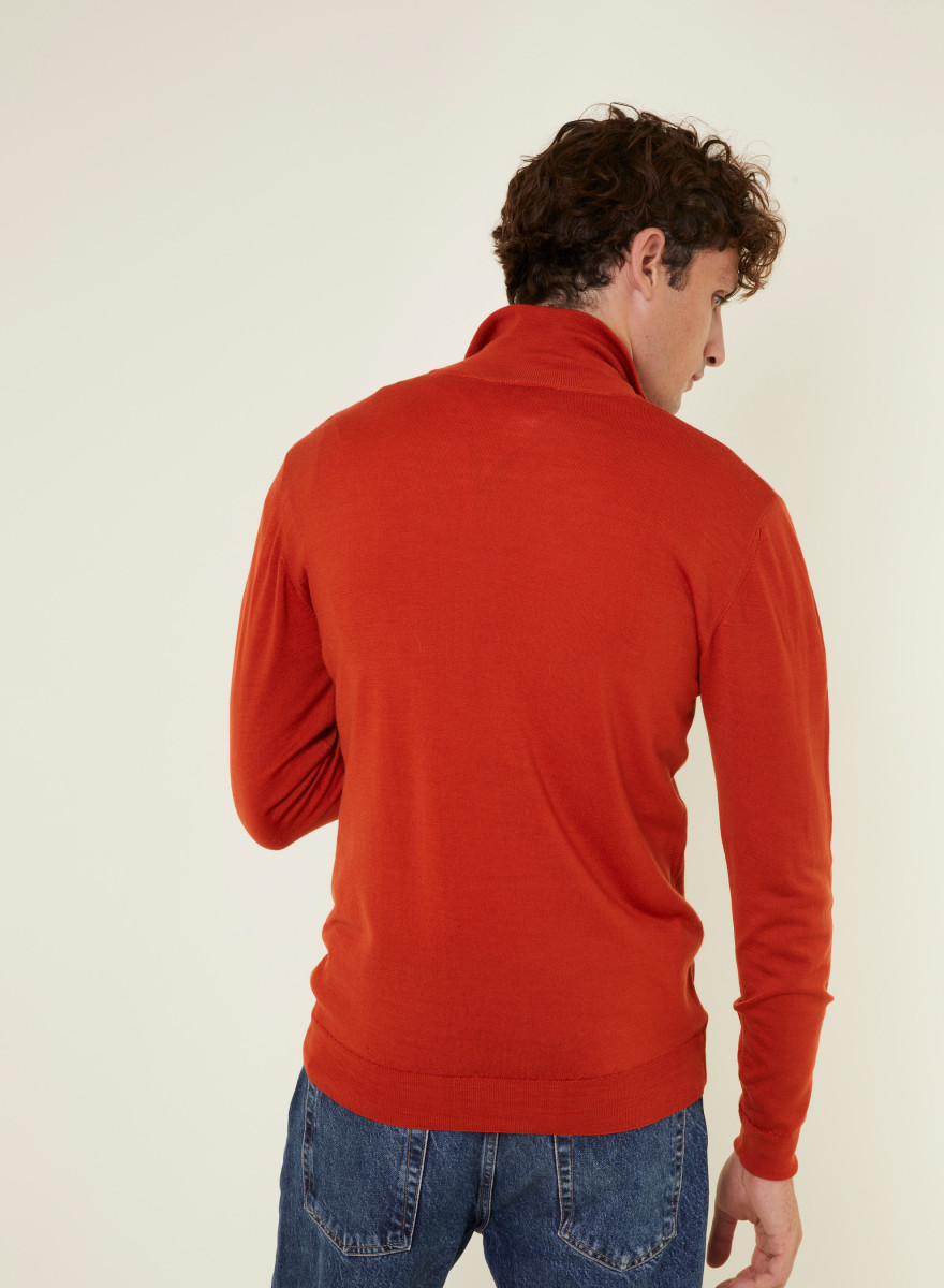 Zipped vest with logo in merino wool - Estian