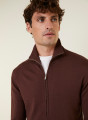 Gilet zippé avec logo en laine mérinos - Estian 7830 brun - 47 Marron foncé