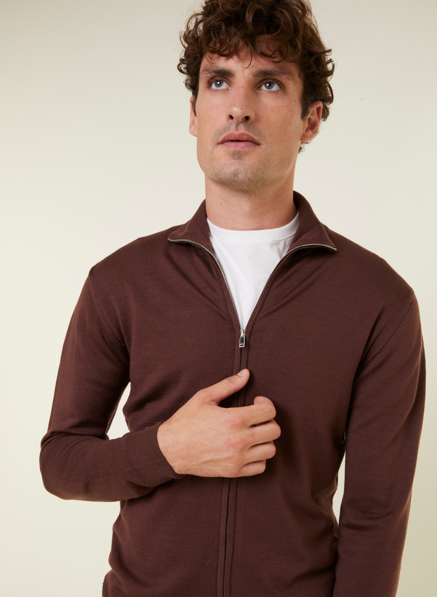 Gilet zippé en laine mérinos - Estian