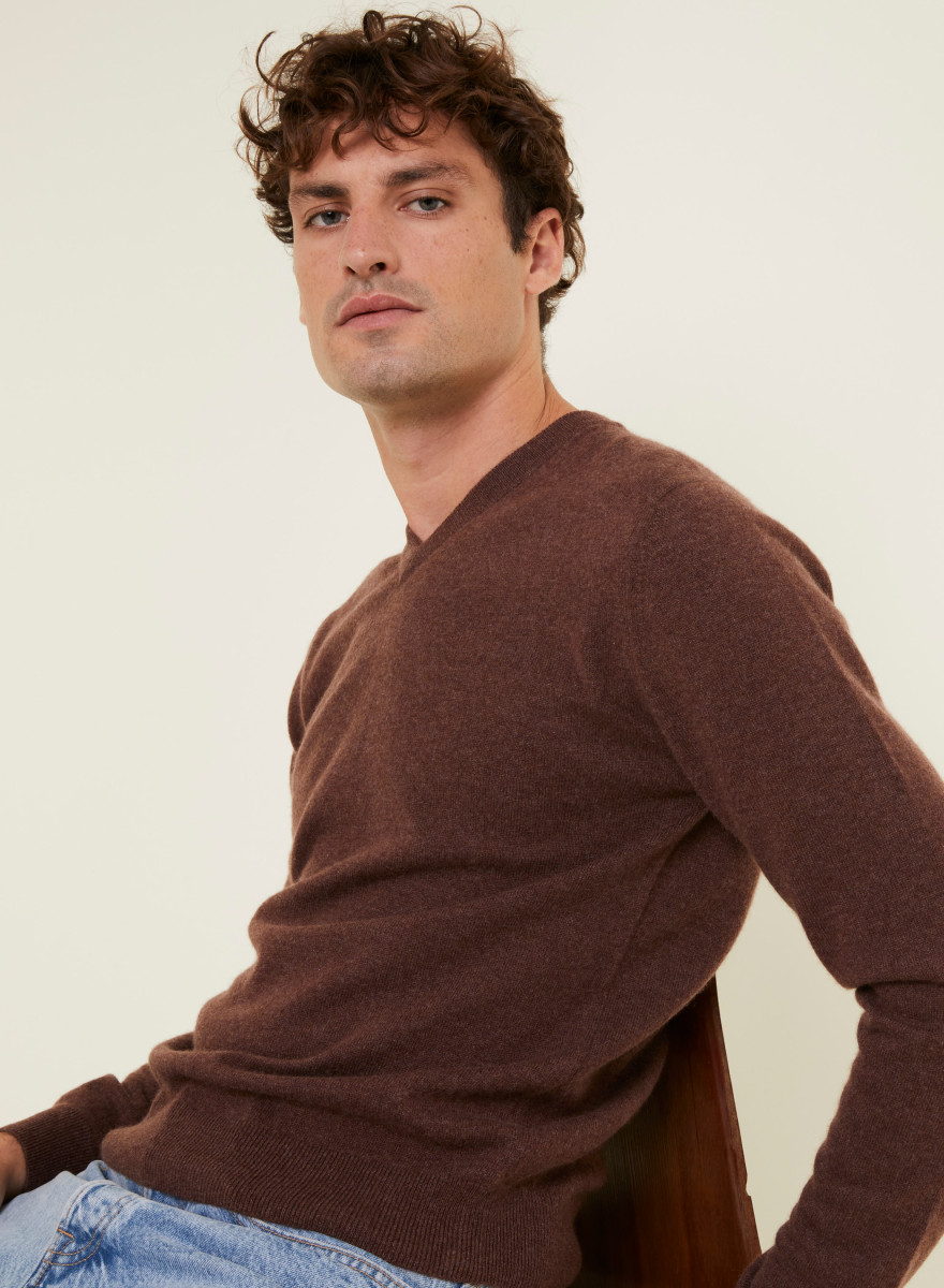 Pull col V en cachemire - Evann