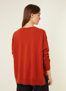 Loose sweater with V-neck slits in cashmere - Alienor