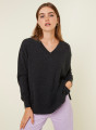 Loose sweater with V-neck slits in cashmere - Alienor