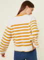 Pull marinière en cachemire à manches ample - Gaelle 7902 soleil/ecru - 15 Orange