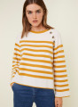 Pull marinière en cachemire à manches ample - Gaelle 7902 soleil/ecru - 15 Orange