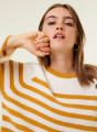 Pull marinière en cachemire à manches ample - Gaelle 7902 soleil/ecru - 15 Orange