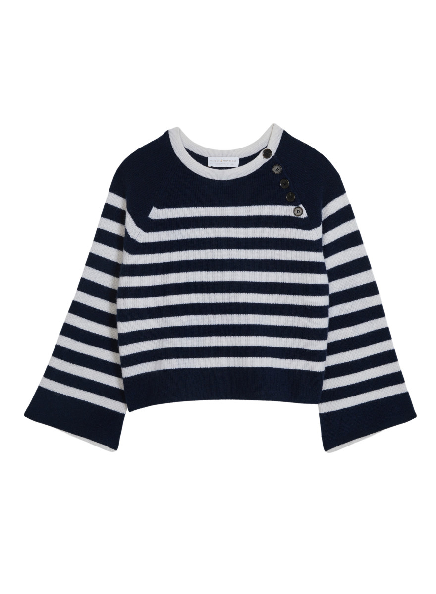 Sailor sweater in cashmere with loose sleeves - Gaelle