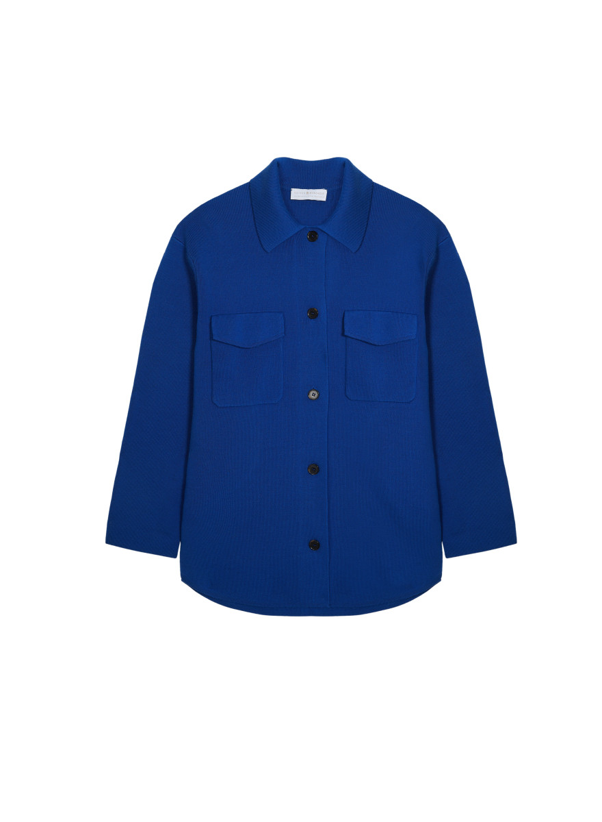 Button-down jacket with merino wool pockets - Giselle