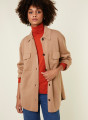 Veste boutonnée avec poches en laine mérinos - Giselle 7824 camel chiné - 88 Camel
