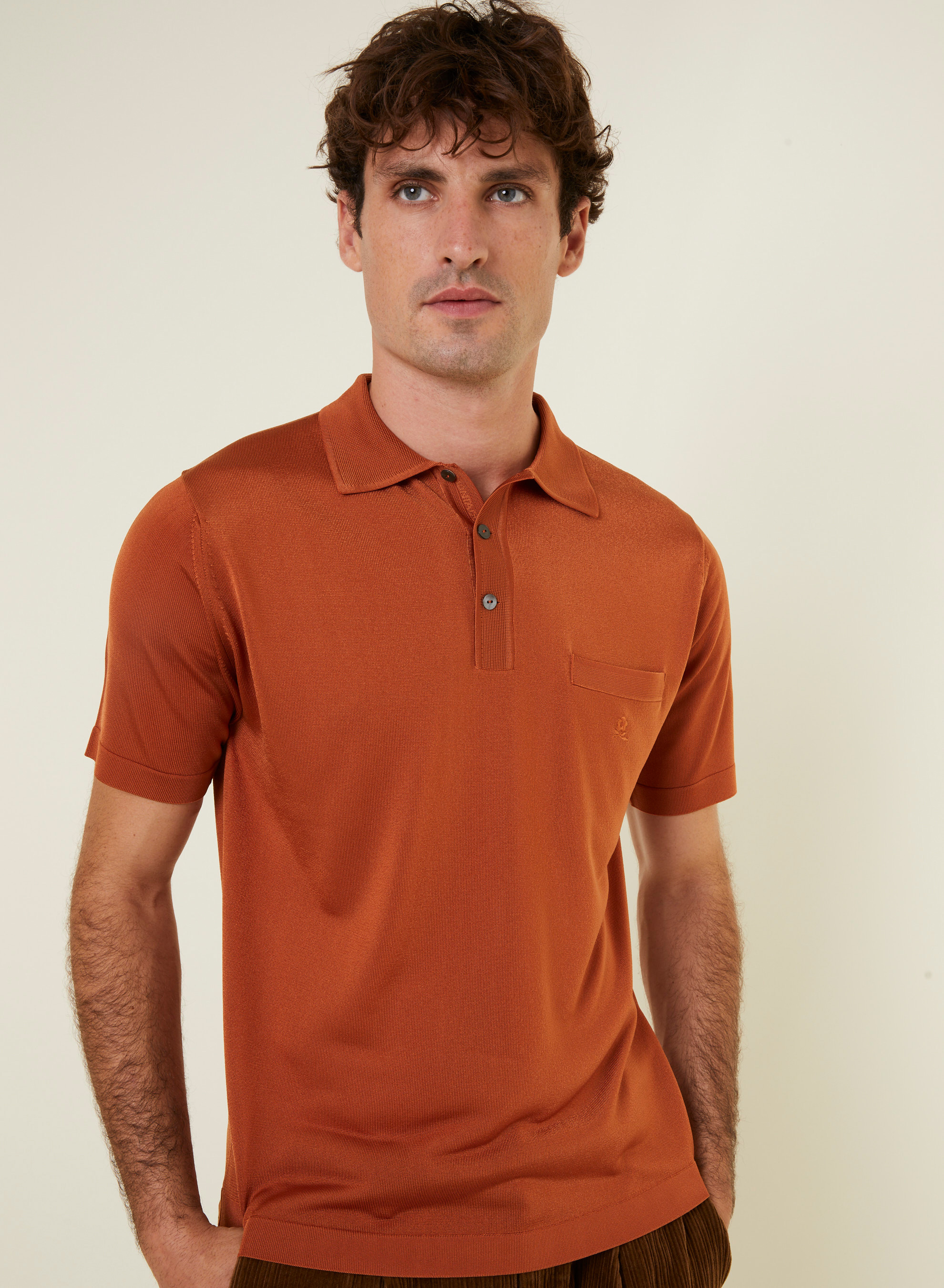 Polo manches courtes en Fil Lumière Vadim 0301 bignone - 92 Rouille